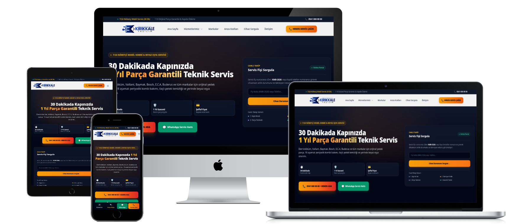 Kombi Bakımı, Petek Temizliği ve Beyaz Eşya Servisi Kurumsal Web Yazılımı