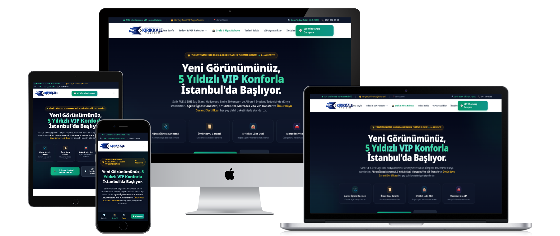 Saç Ekimi, Diş Estetiği ve Sağlık Turizmi Ajansları İçin Çok Dilli Web Yazılımı