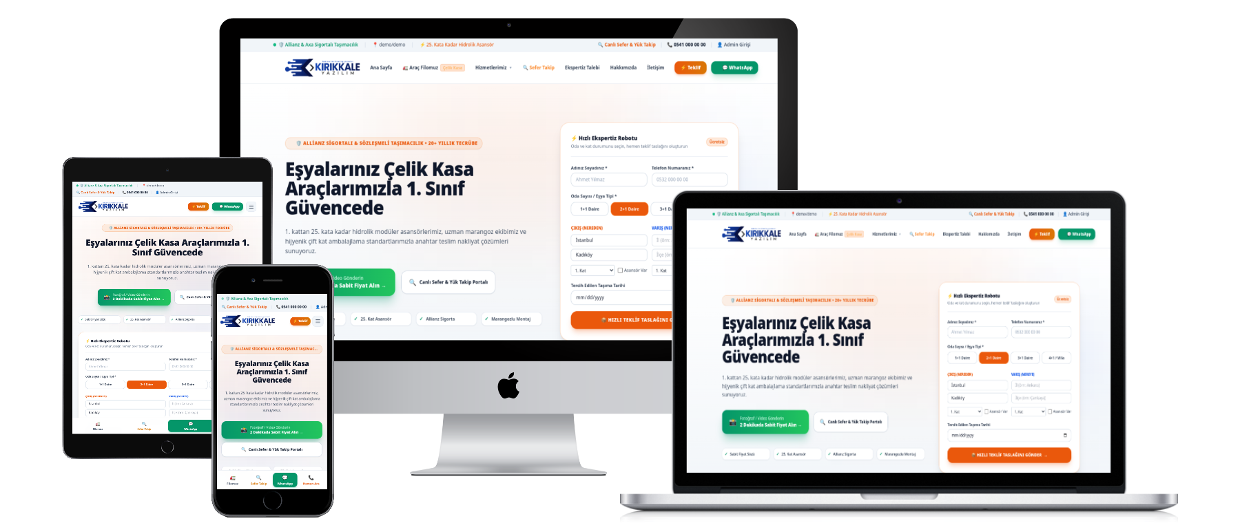 Evden Eve Nakliyat, Asansörlü Taşıma ve Eşya Depolama Web Yazılımı