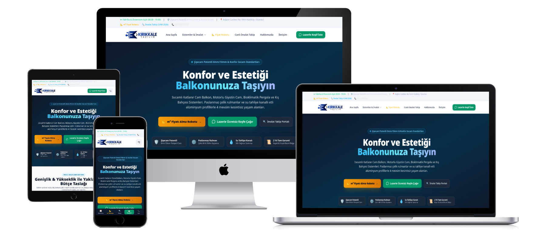 Cam Balkon, Kış Bahçesi ve Alüminyum Sistemleri Kurumsal Web Yazılımı