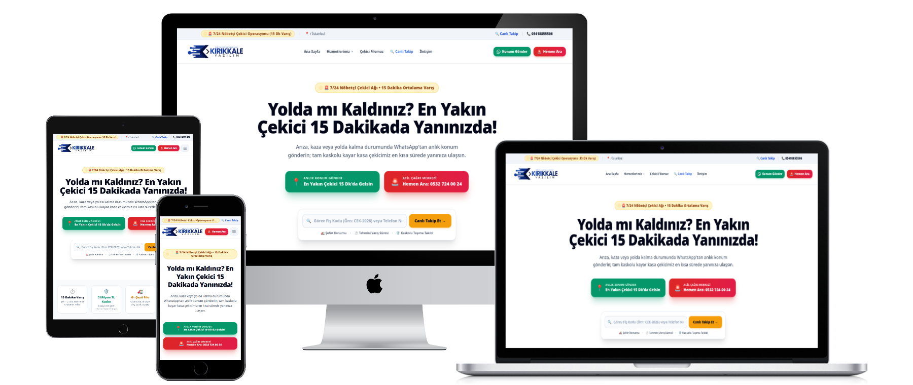 Oto Çekici, Kurtarıcı ve Yol Yardım Web Yazılımı