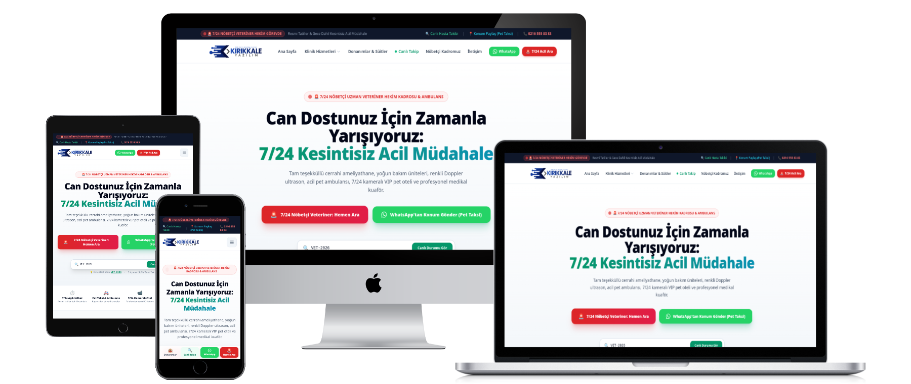 7/24 Nöbetçi Veteriner Kliniği ve Hayvan Hastanesi Web Yazılımı